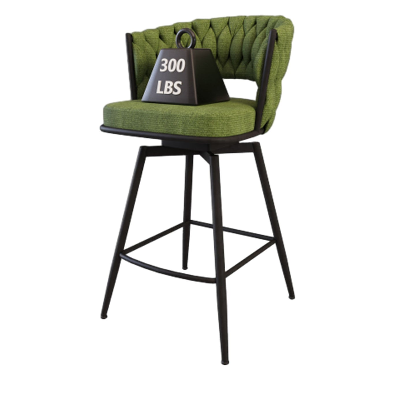 Bar Stool 360 Swivel With Back Footrest