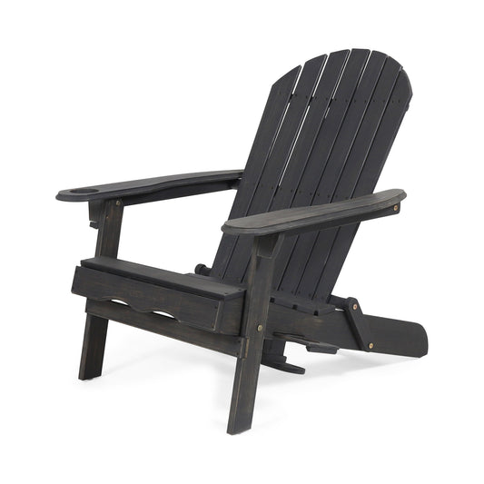 Zenithia - Outdoor Foldable Adirondack Chair With 2 Cup Holders