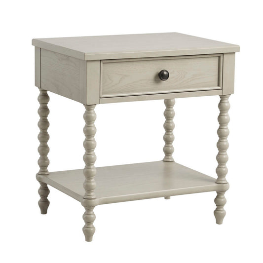 Traditional Durable Nightstand Table With Drawer And Shelf