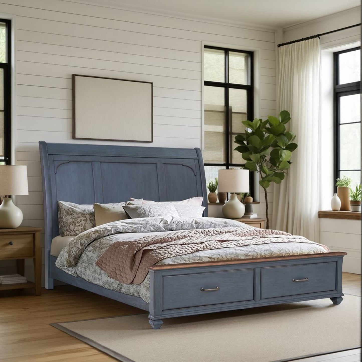 Americana - Sleigh Bed