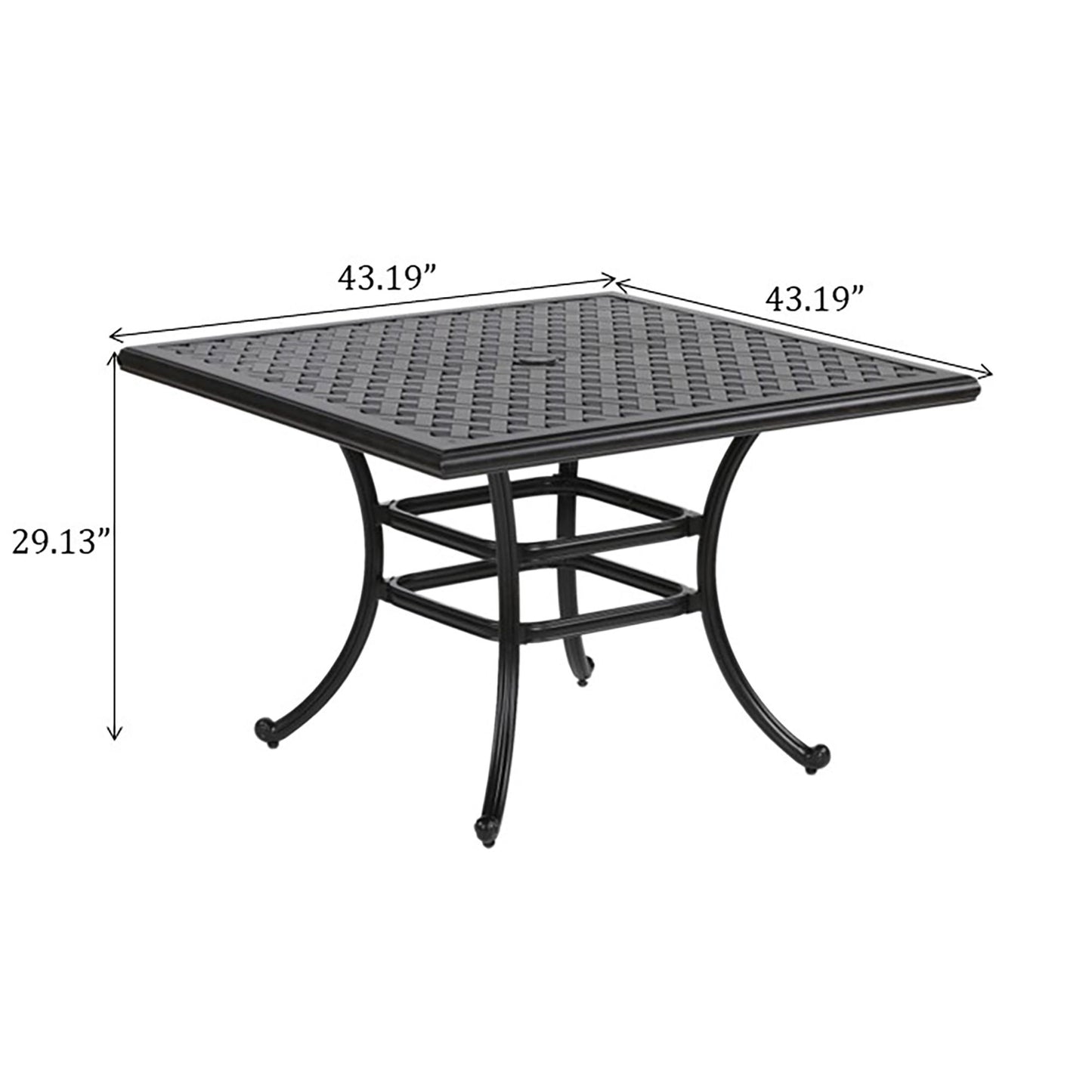 44" Square Dining Table - Dark Lava Bronze