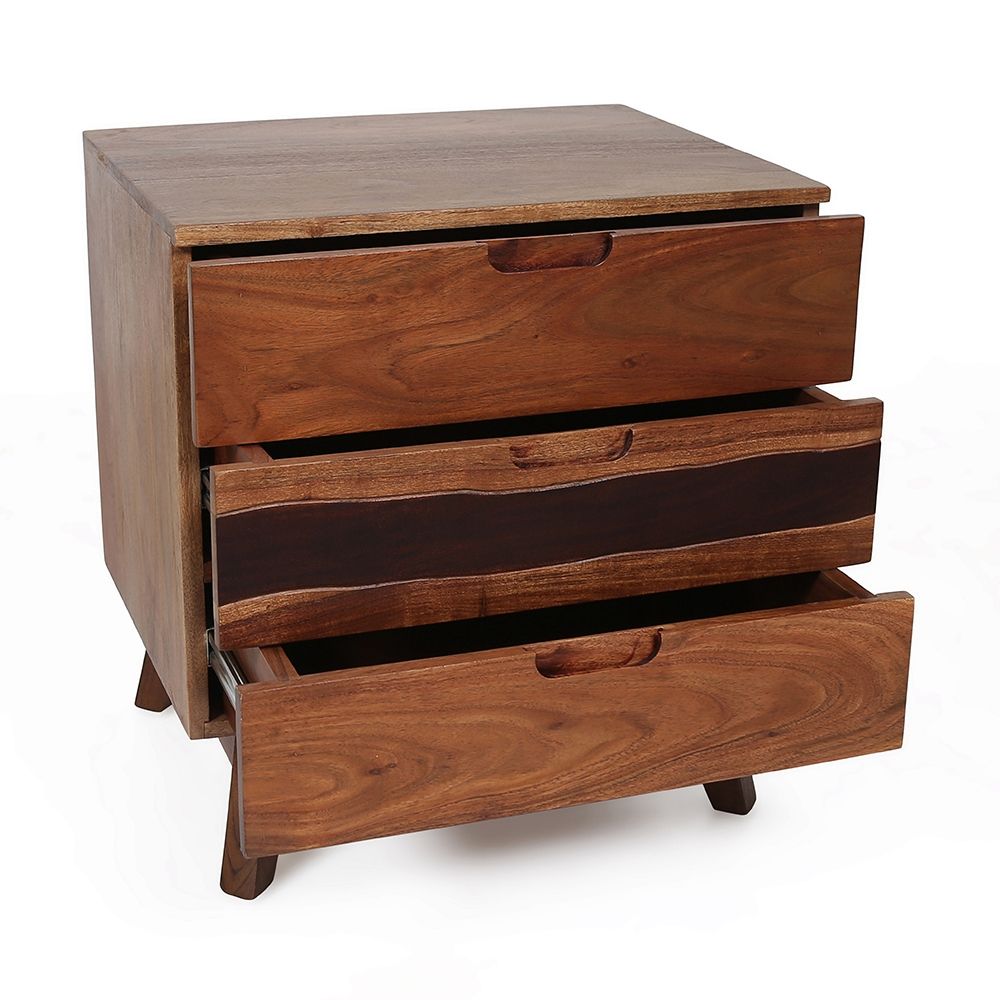 Nightstand Natural Wood - Brown