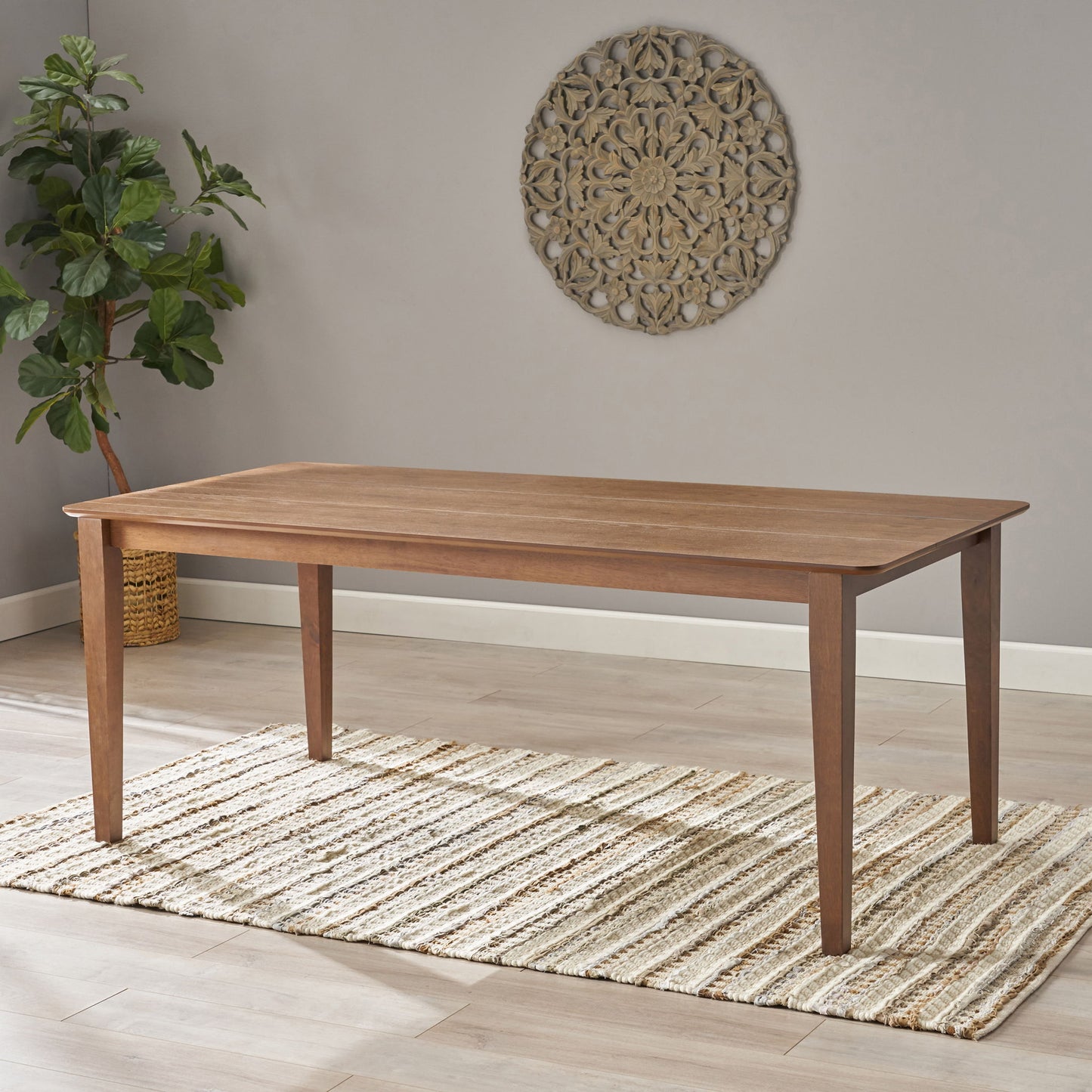 Farmhouse Charm Dining Table With Square Leg