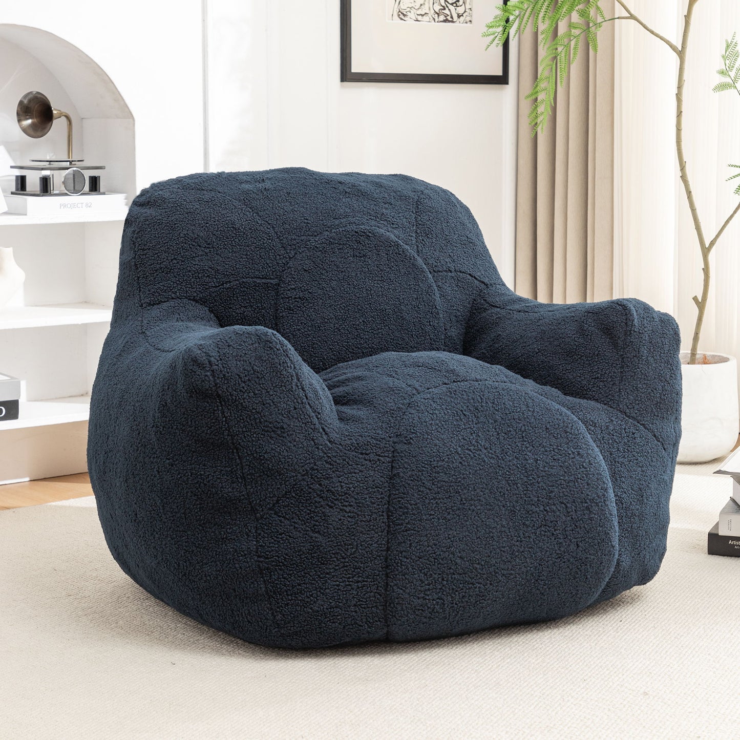 Comfy Bean Bag Chair With Filler, Fluffy And Cozy Seating