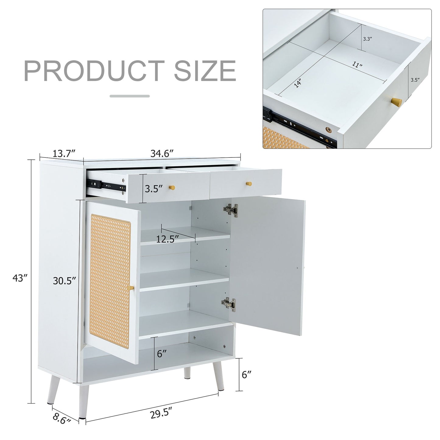 Modern Minimalist Rattan Shoe Cabinet, Elegant Storage Solution