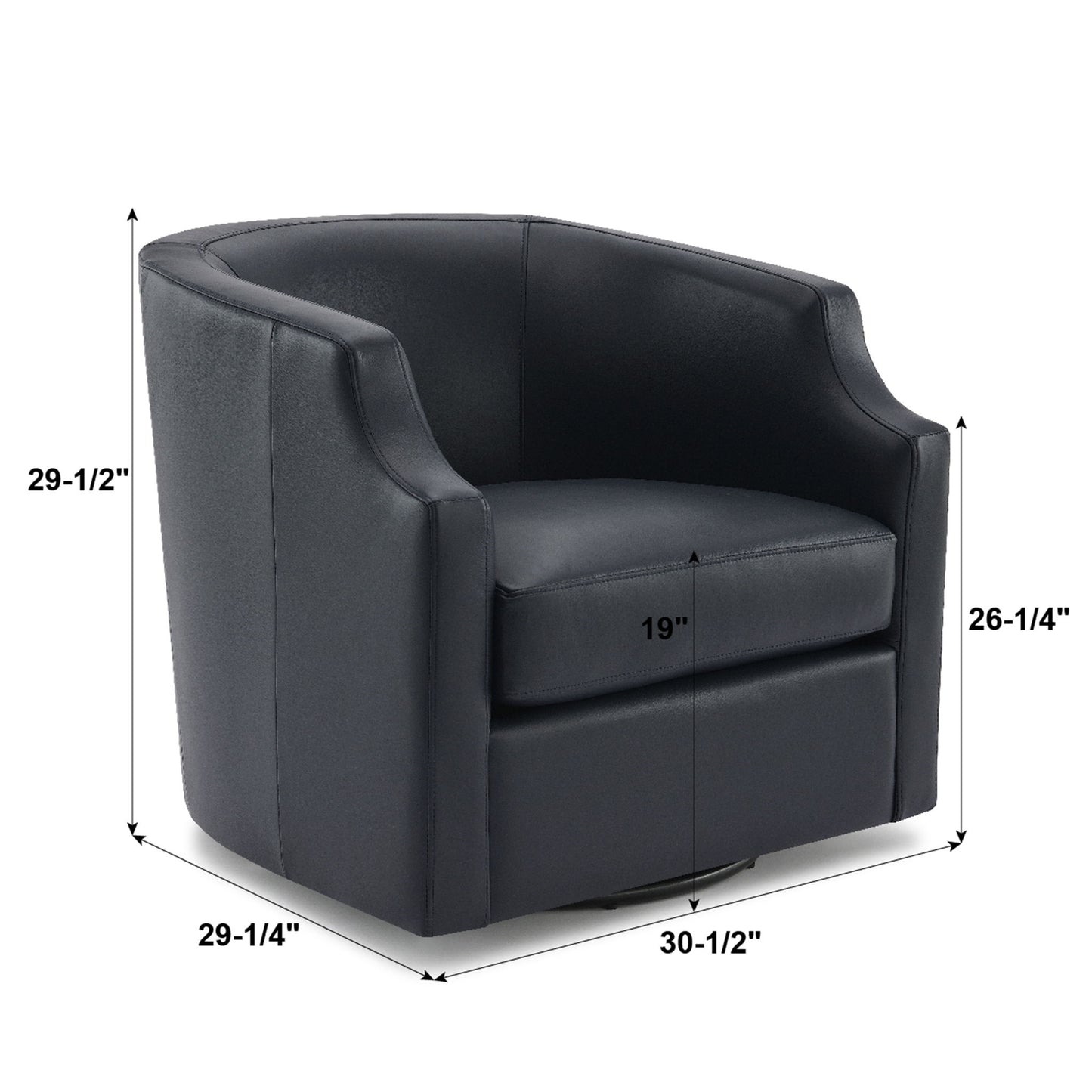 Emmett - Swivel Glider Barrel Chair With Clip Arm Design