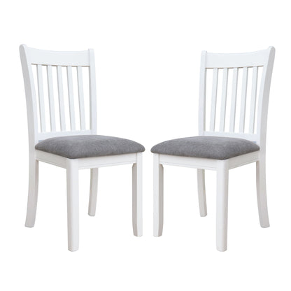 Modern Dining Chair, Wooden Back, Cushion Seats (Set of 2)