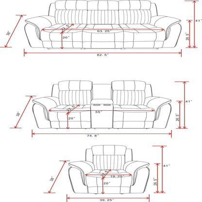 Steban - Console Reclining Loveseat - Gray