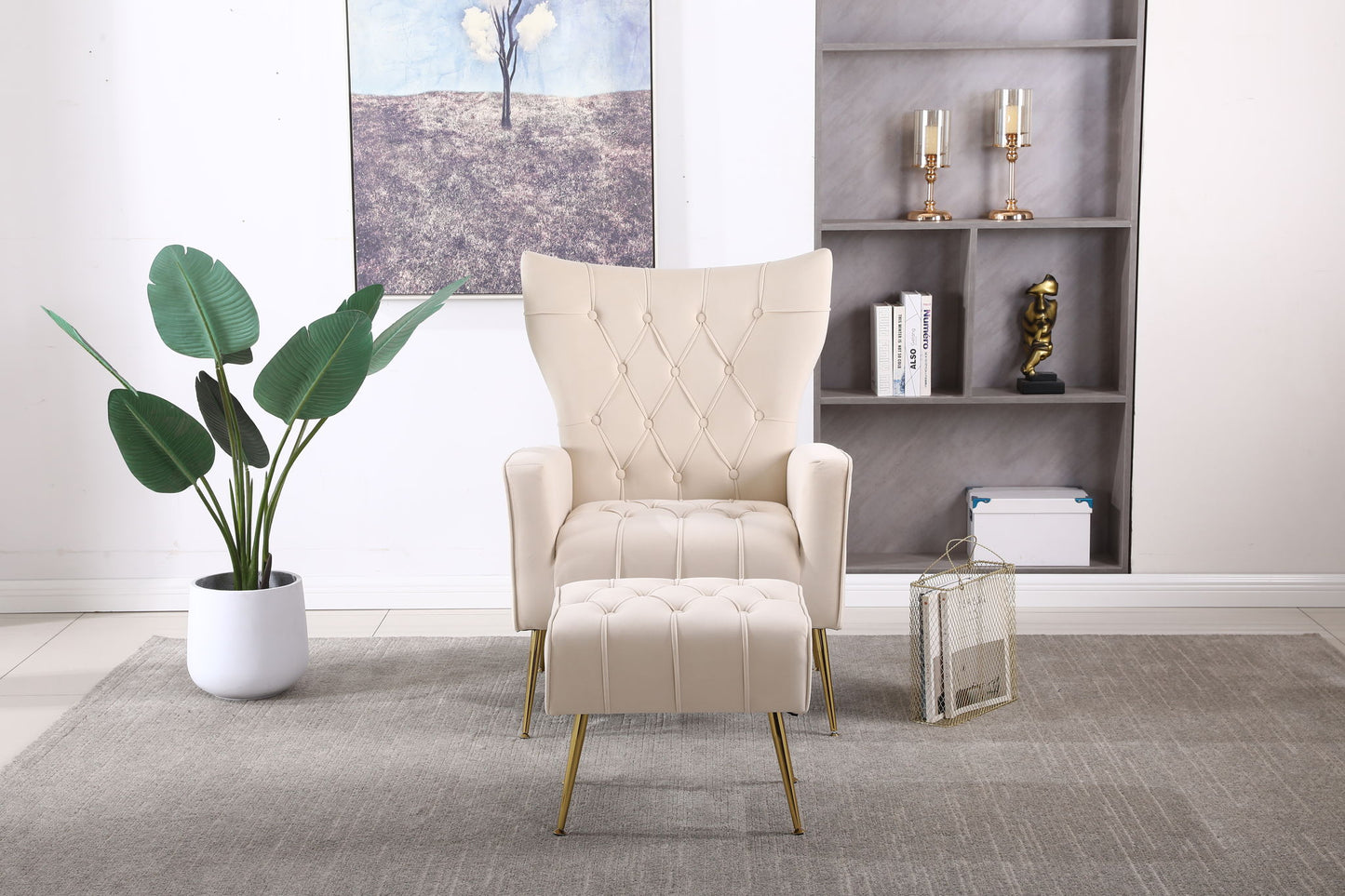 Accent Chair With Ottoman, Comfy Armchair For Living Room