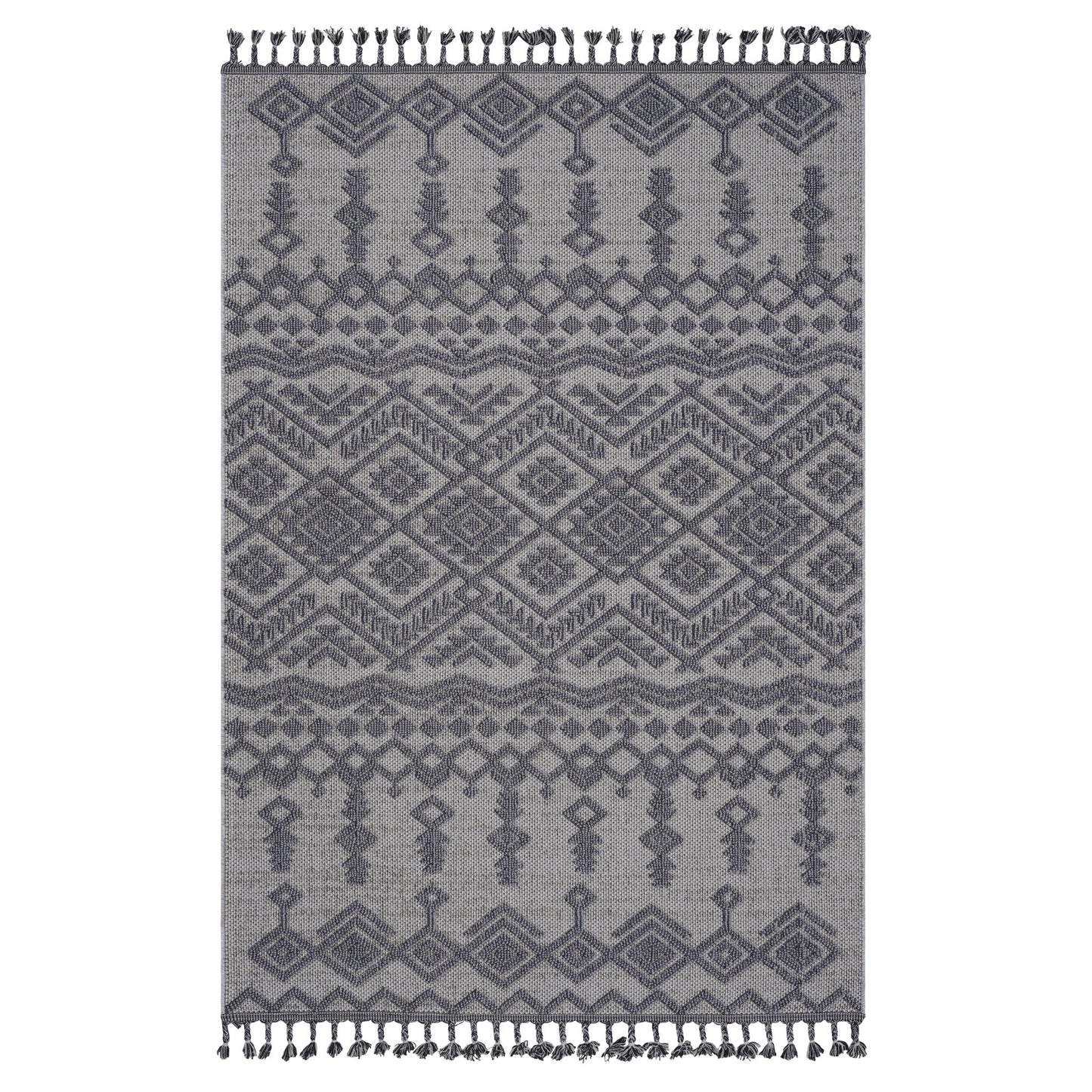 Guros - 8' X 10' Traditional Indoor / Outdoor Area Rug - White / Gray