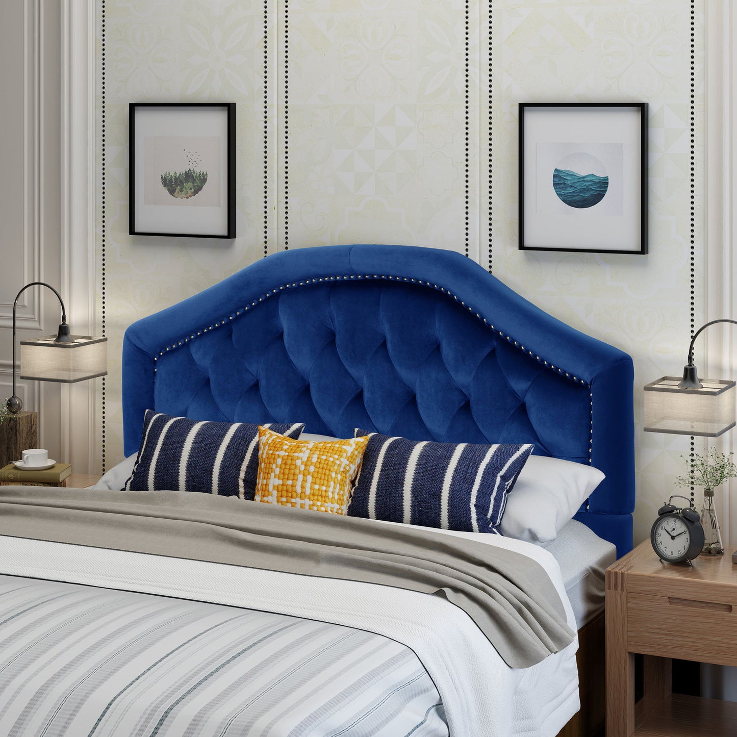 Kaarina - Contemporary Tufted Fabric Headboard