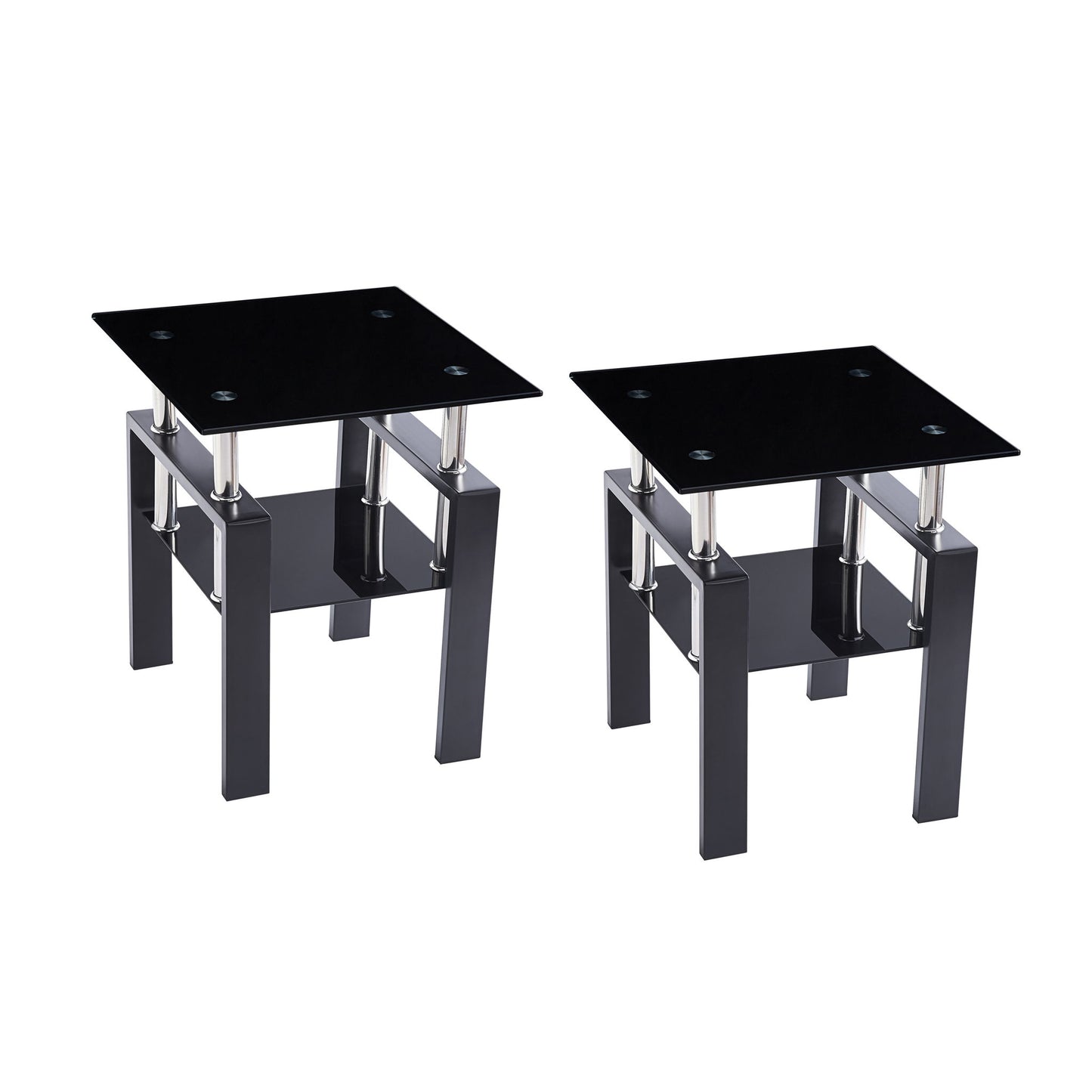 Tempered Glass Table With Storage