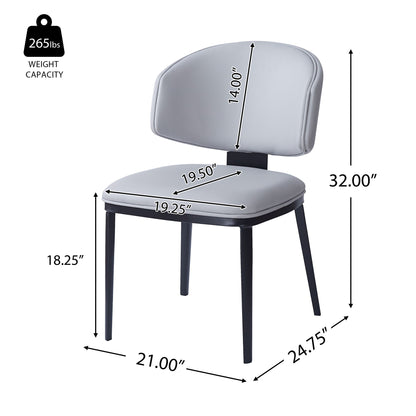 5 Pieces Modern Faux Leather And Metal Dining Set