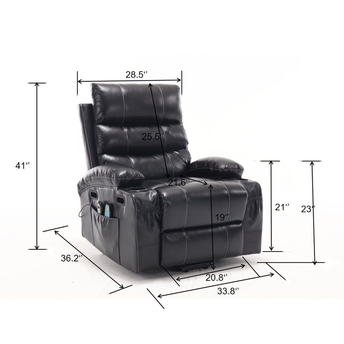 Cozy Electric Power Lift Recliner Chair Sofa For Elderly With Vibration Massage And Lumbar Heat