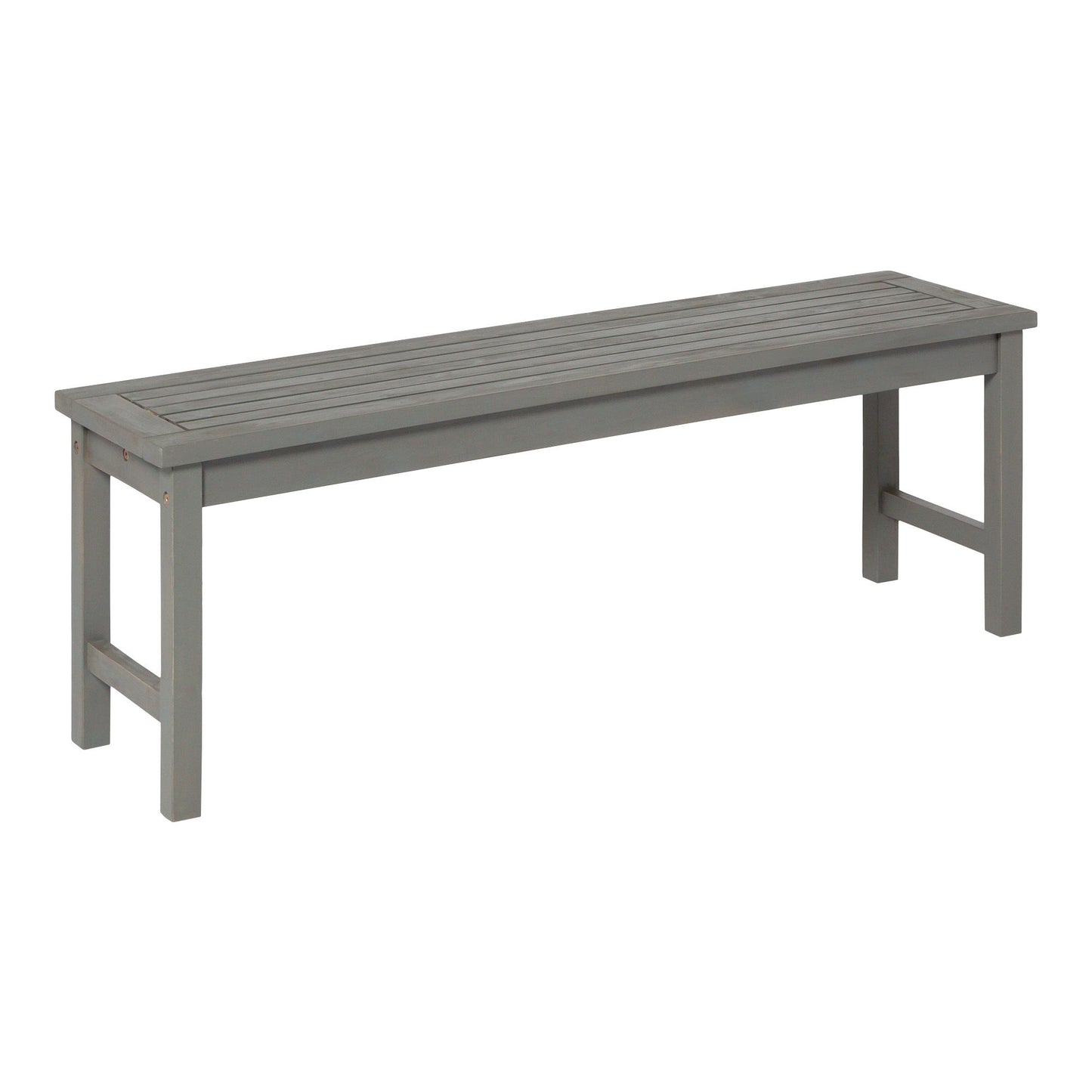 Modern Slat Top Solid Wood Patio Bench