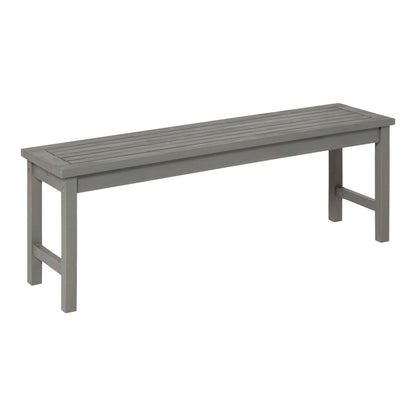 Modern Slat Top Solid Wood Patio Bench