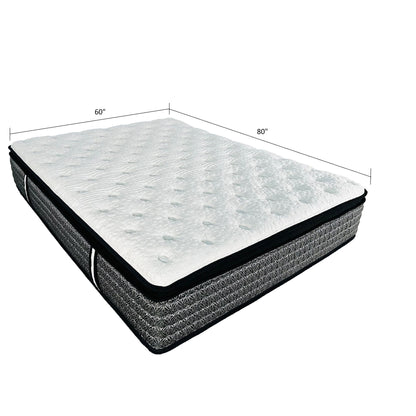 Premium 14" Queen Size Hybrid Mattress In A Box Plush Gel Memory Foam Top With Cooling Technology - Gray / White