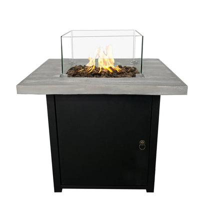Reinforced - Propane Fire Pit Table - Black / Gray