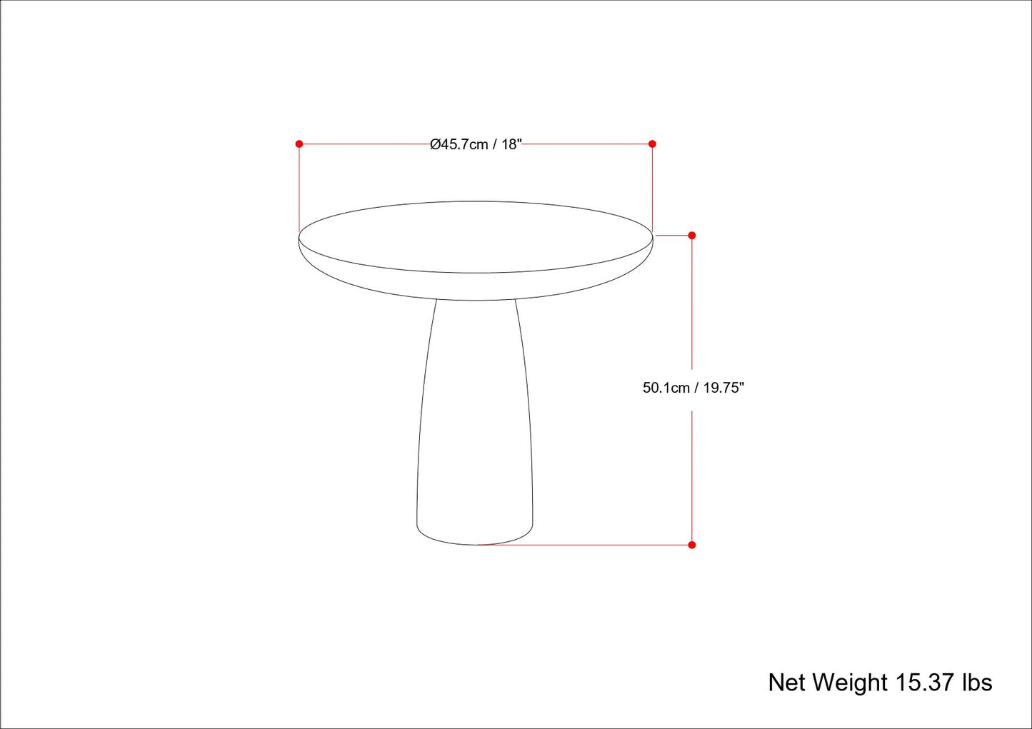 Dominique - Cast Aluminum Side Table - Brown