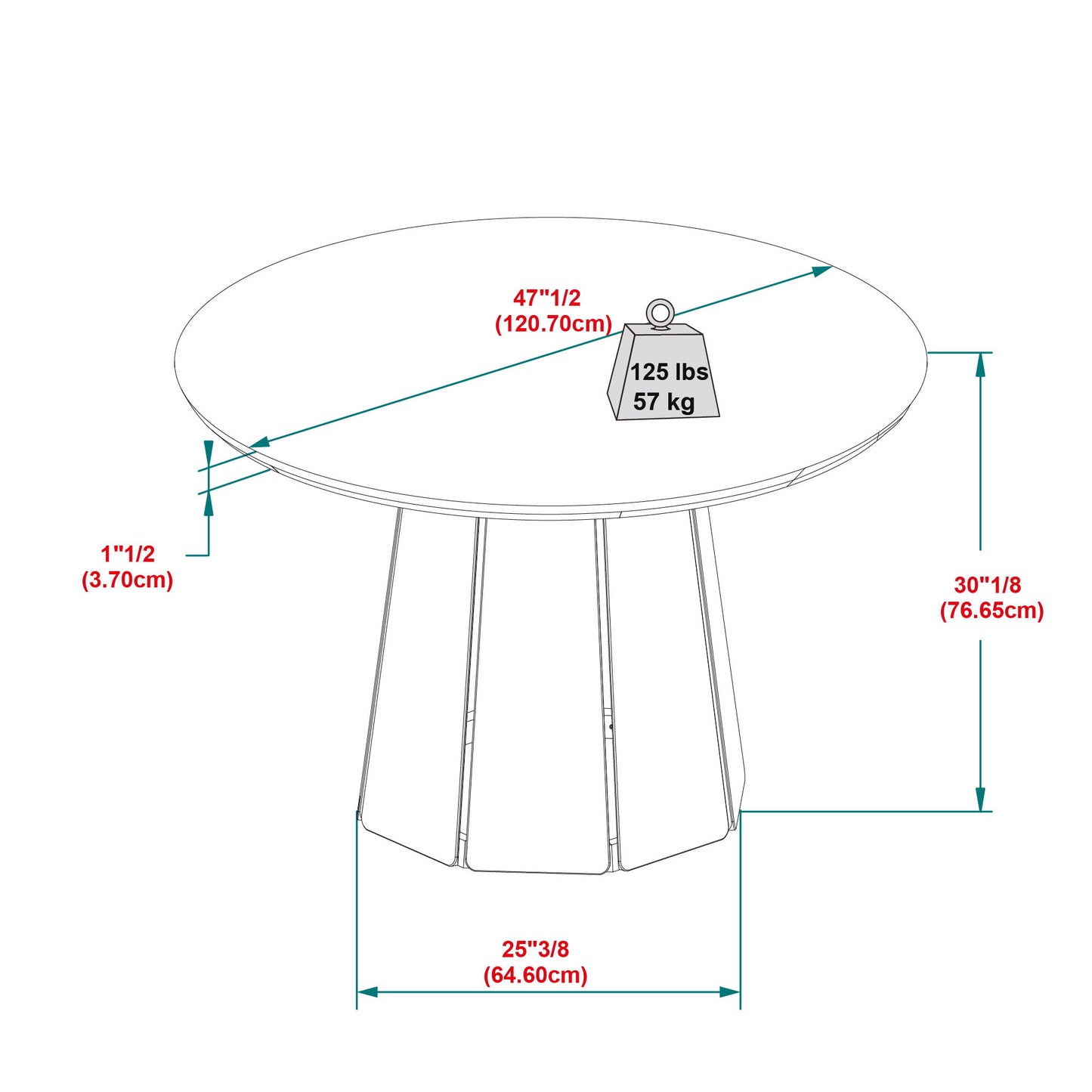 Round Pedestal Dining Table - Light Brown