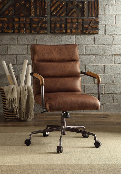 Harith - Retro Top Grain Leather Office Chair