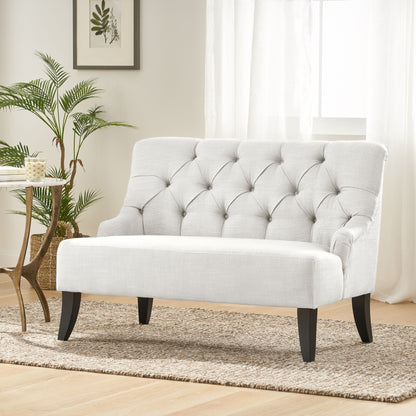 Nicole - French Style Upholstered Loveseat With Tufted Backrest