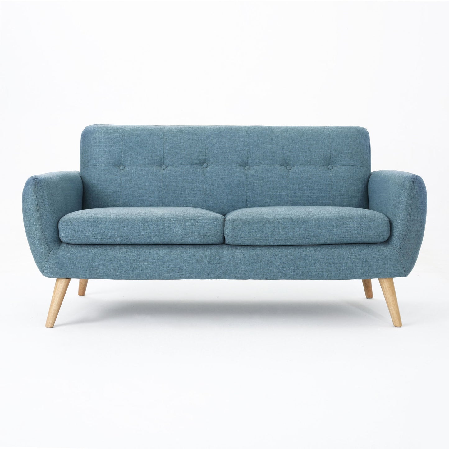 Modern Loveseat Sofa With Button Tufted Backrest