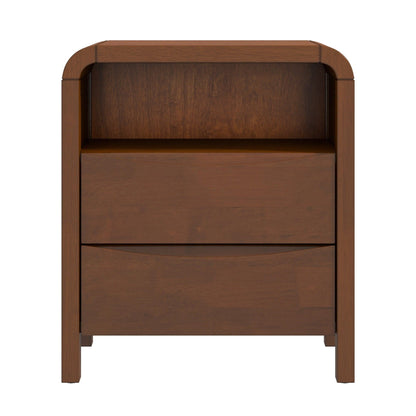 Lionel - Mid-Century Modern Nightstand 2 Drawer - Brown