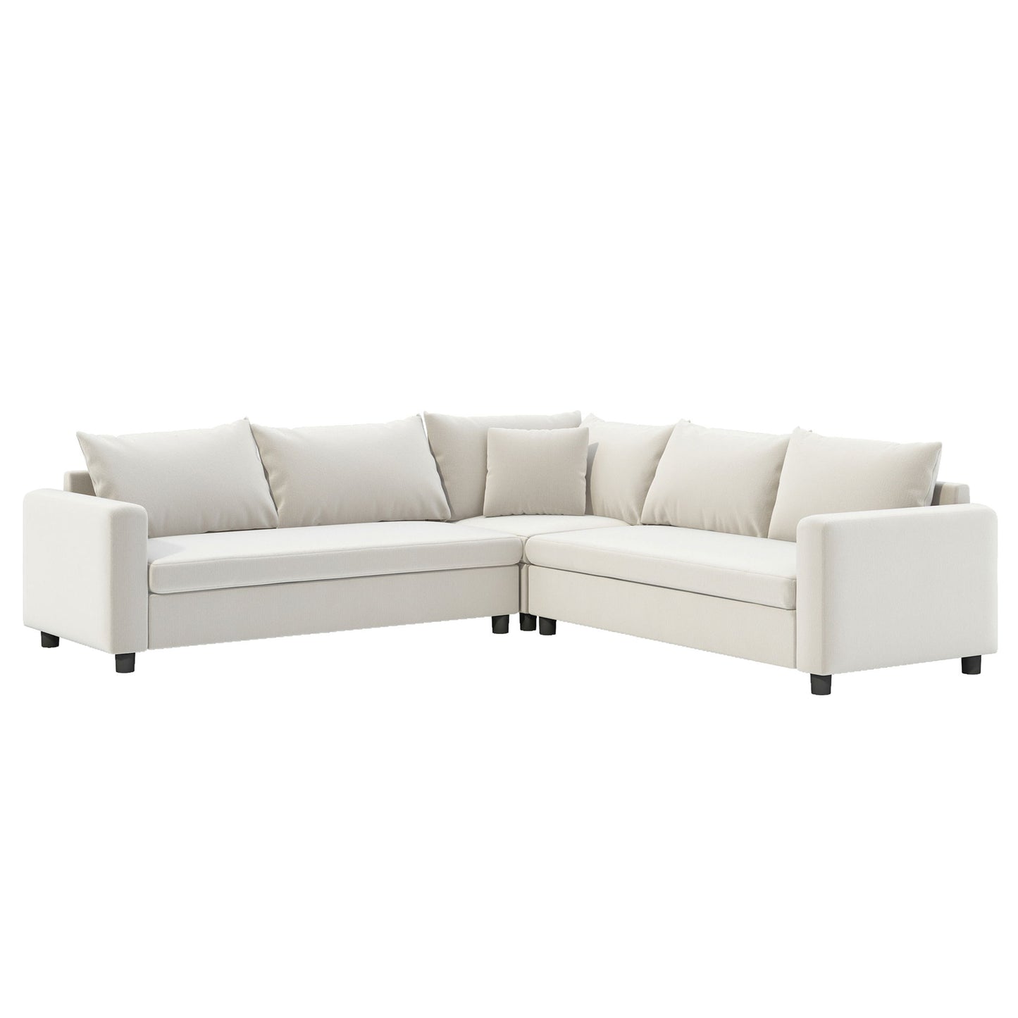 Modern Modular Sectional Oversized Couch Set With Pillows, Minimalist Style Wide Seat Comfy Sofa