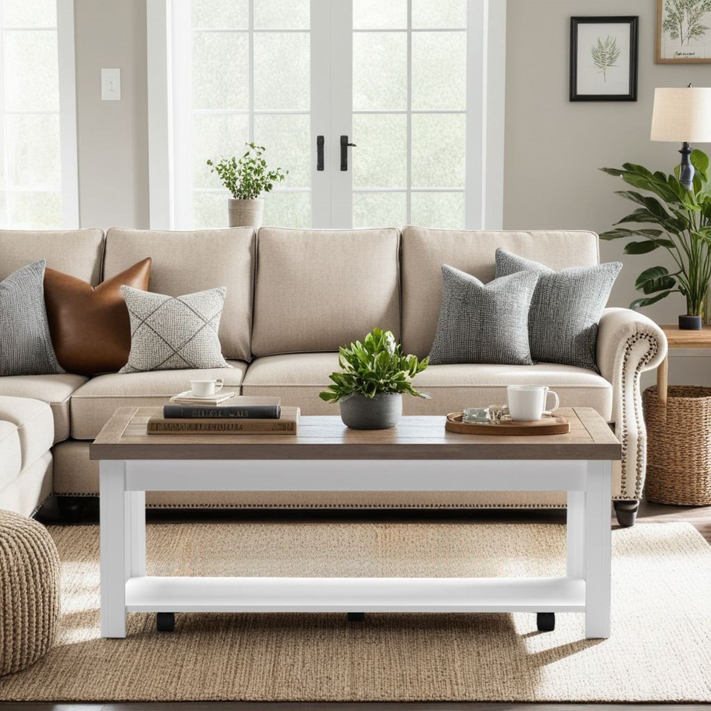 Hampton - Hampton - Coffee Table - Jasmine Whitewash / Barnwood