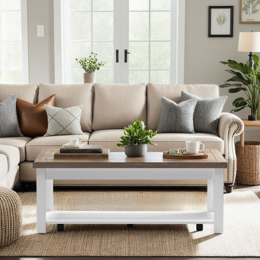Hampton - Hampton - Coffee Table - Jasmine Whitewash / Barnwood