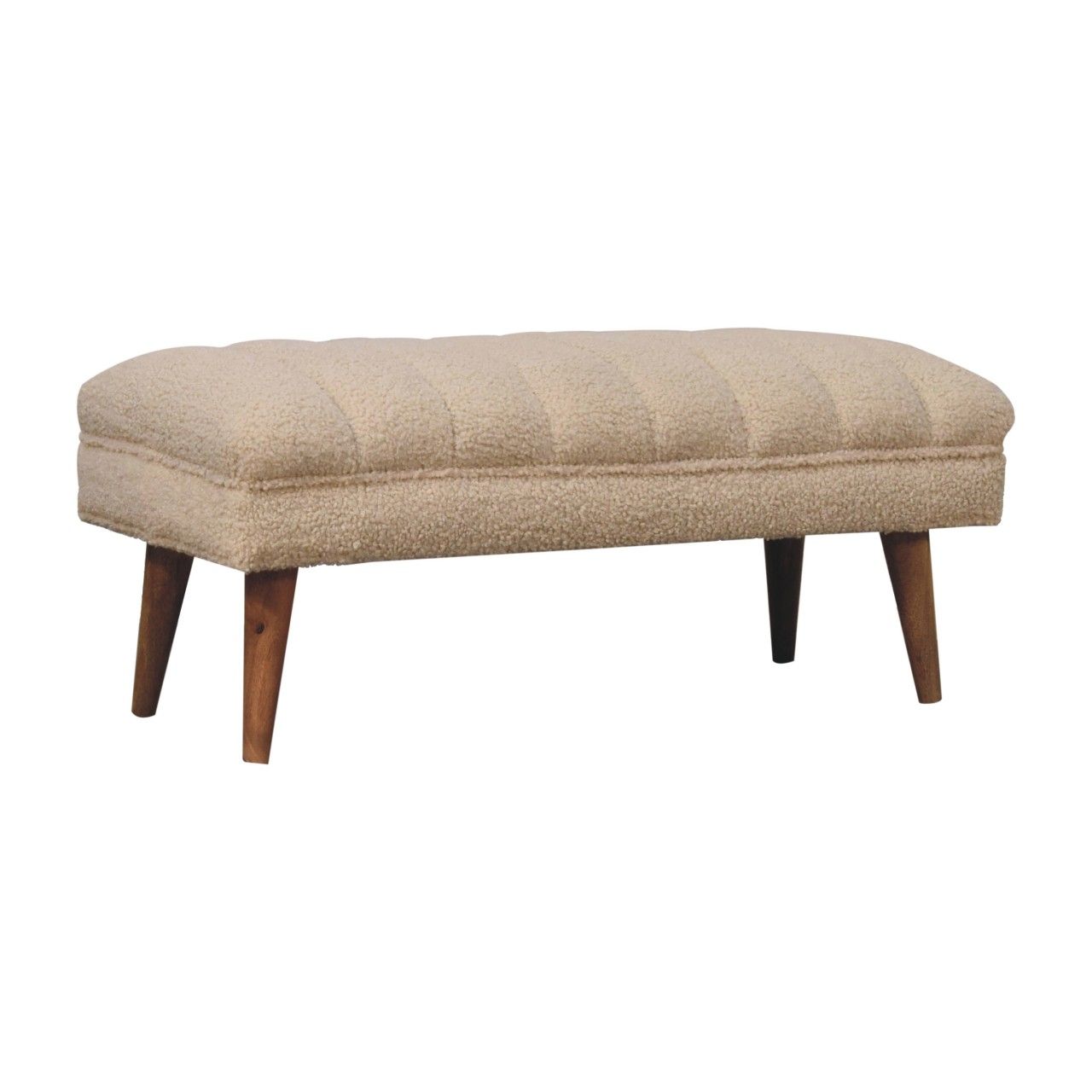 Boucle Puffer Bench - Beige