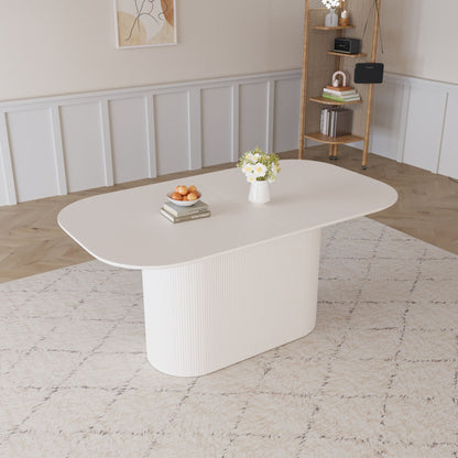 Modern Dining Table With Vertical Striped Legs