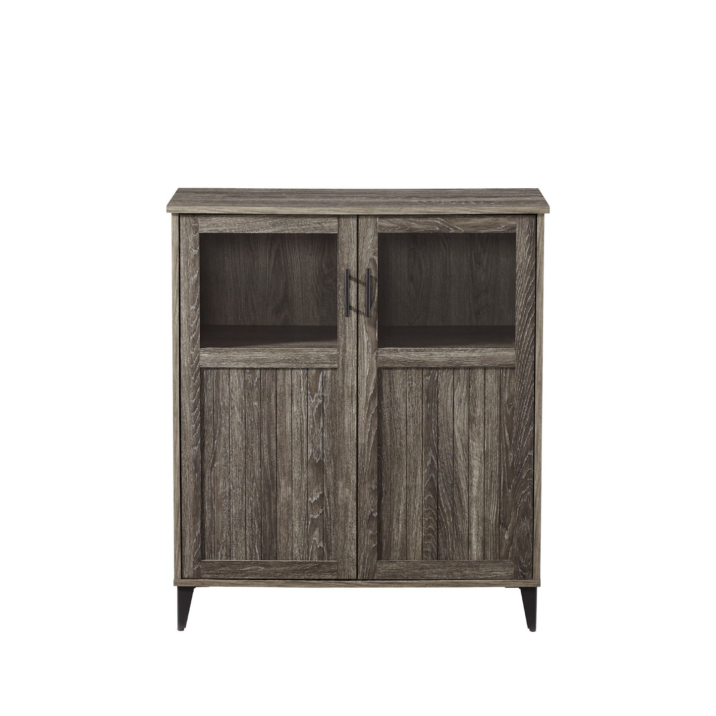 Modern Grooved Door Accent Cabinet