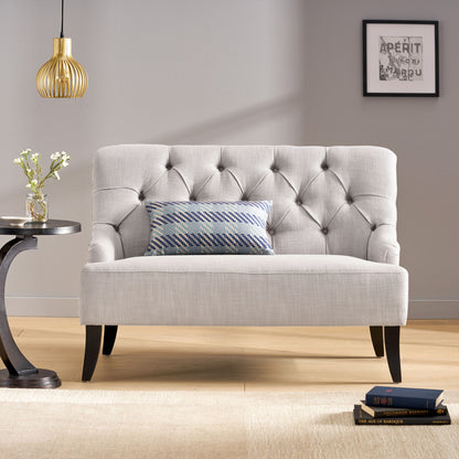 Nicole - French Style Upholstered Loveseat With Tufted Backrest