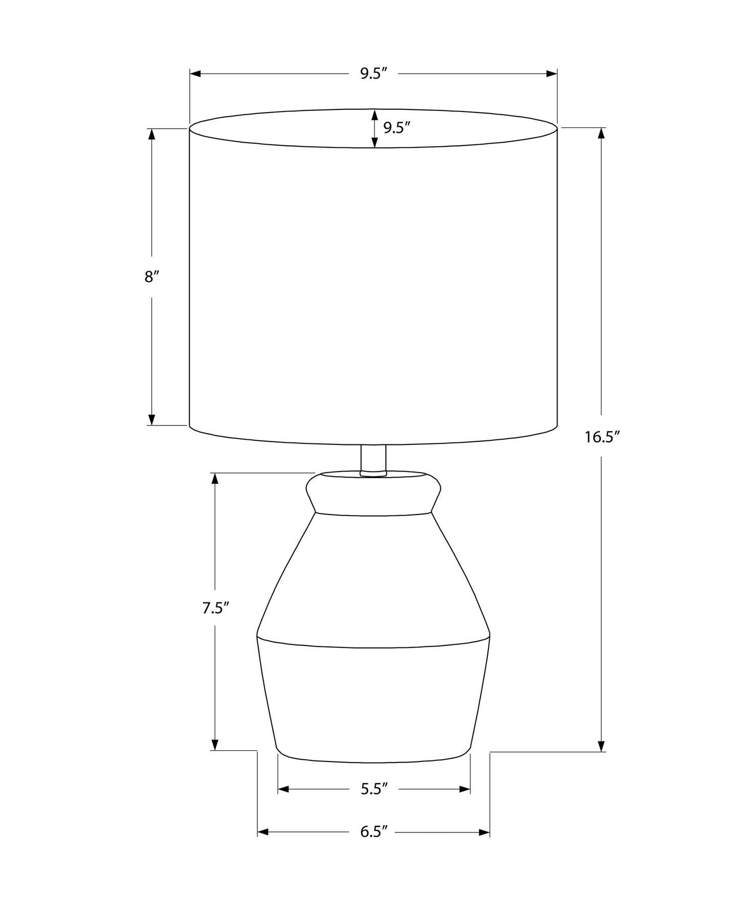 Lighting, Table Lamp Modern - Cream