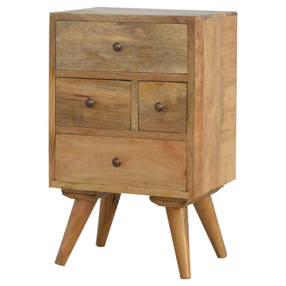 Nordic Style 4 Drawer Multi Nightstand - Oak