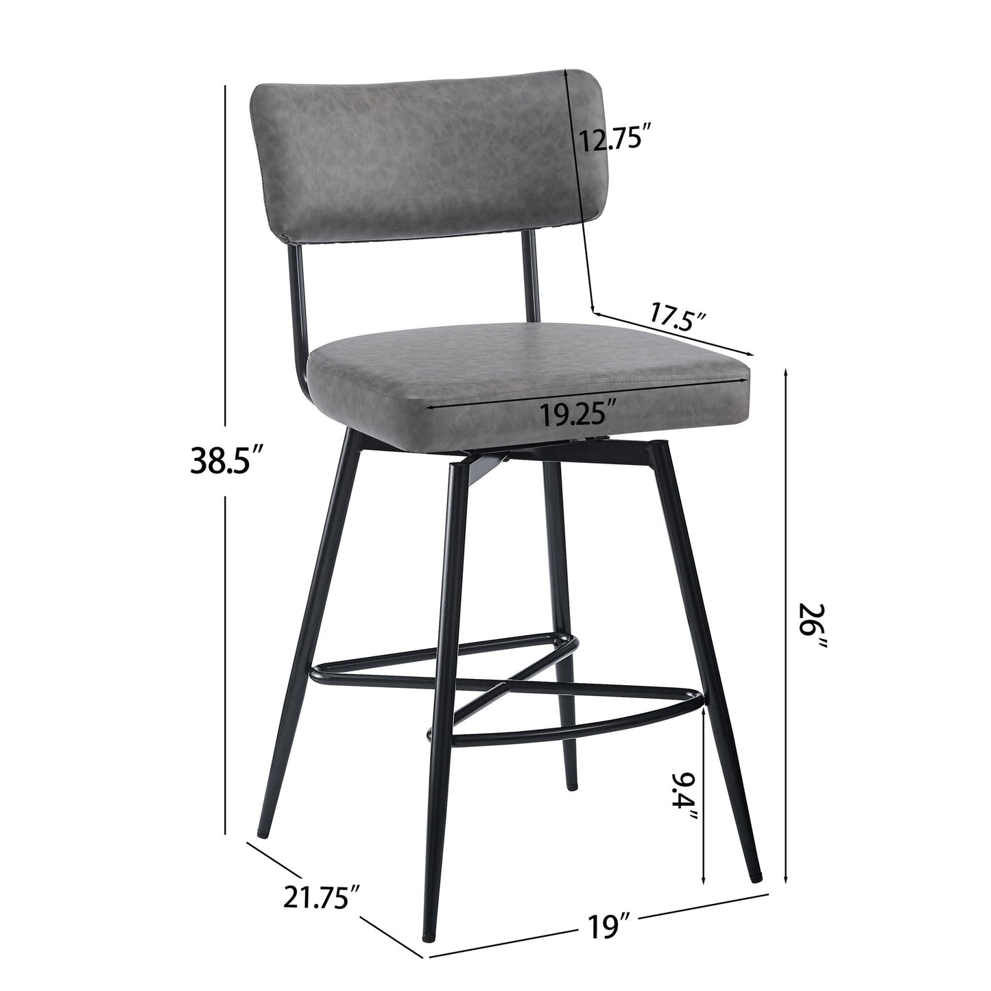 Retro Swivel Counter Stools (Set of 2)