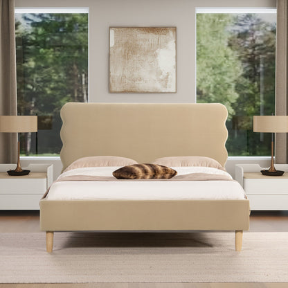 Stockholm - Modern Wavy Headboard Platform Bed