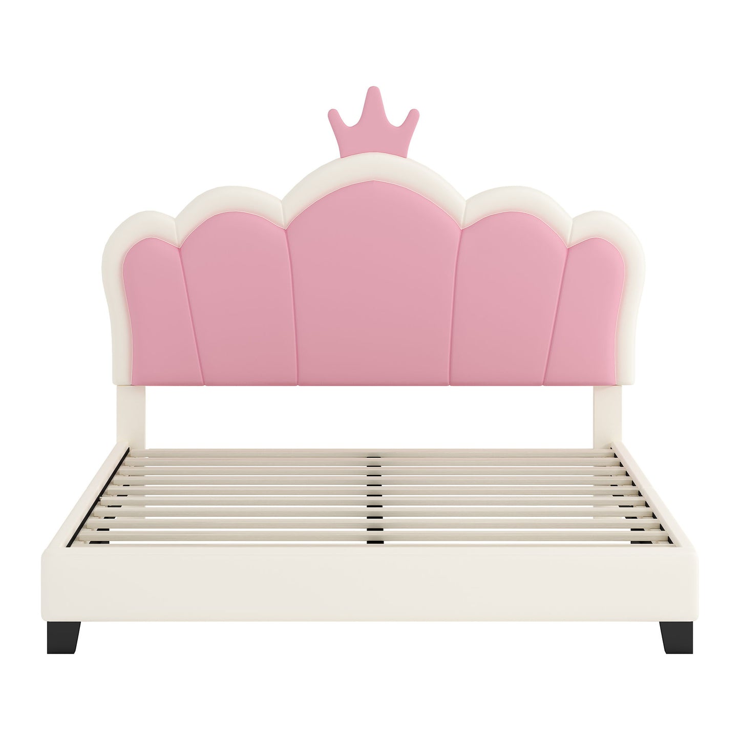 Upholstered Princess Platform Bed With Crown Headboard