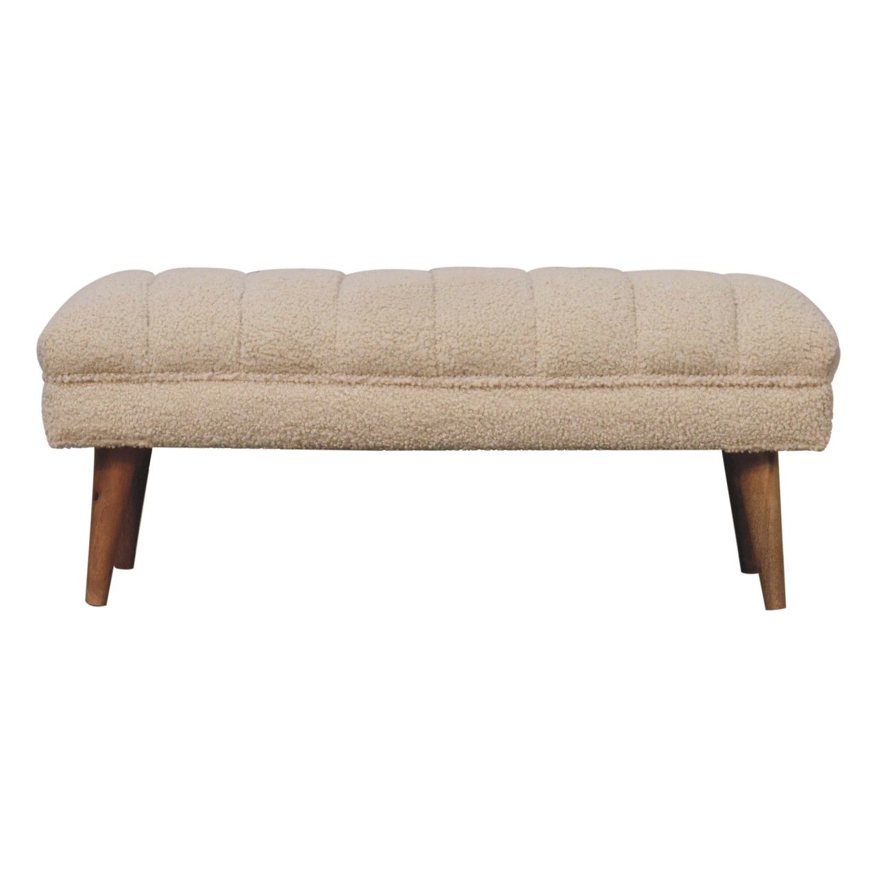 Boucle Puffer Bench - Beige