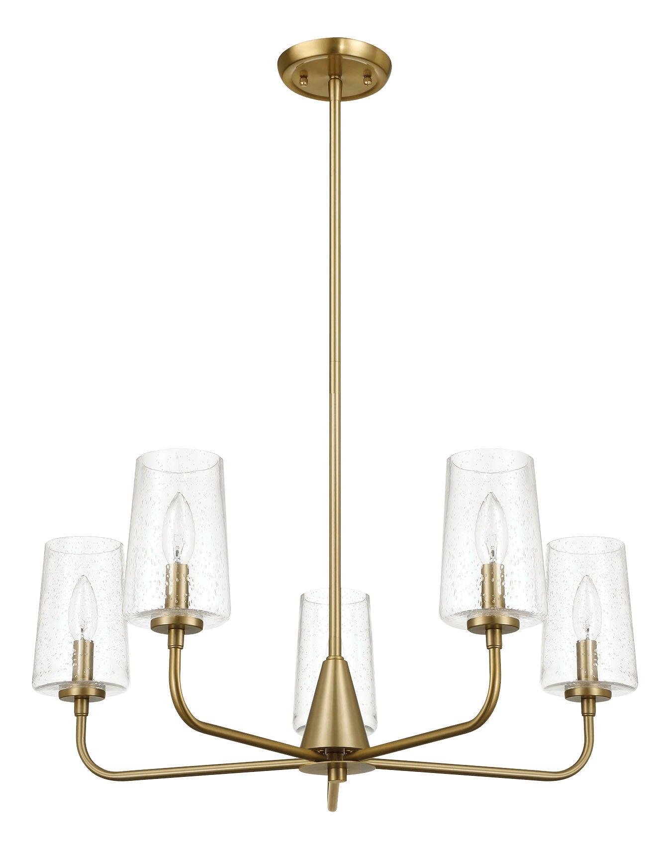 Dazzle - 5 Lights Chandelier With Clear Seeded Satin - Antique Brass / Clear / Gold
