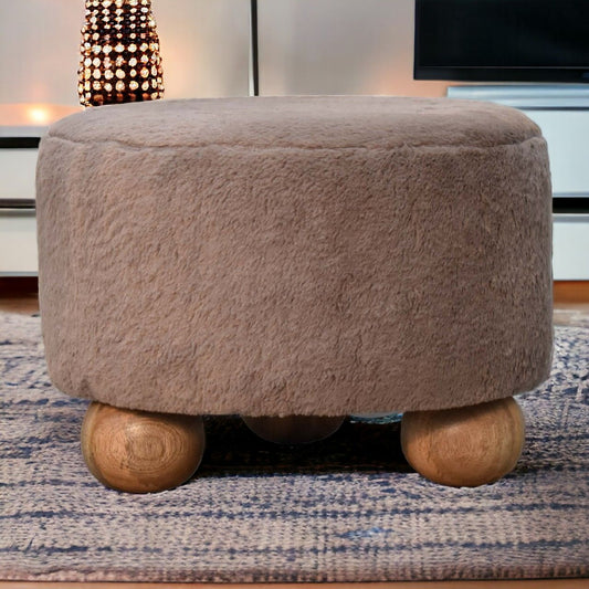 Round Ball Footstool - Mocha