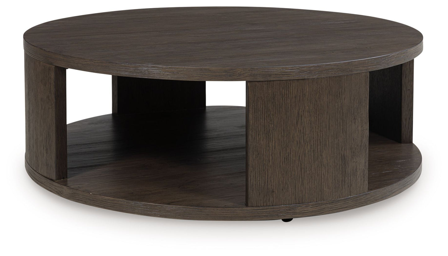 Neo - Round Cocktail Table - Rich Brown