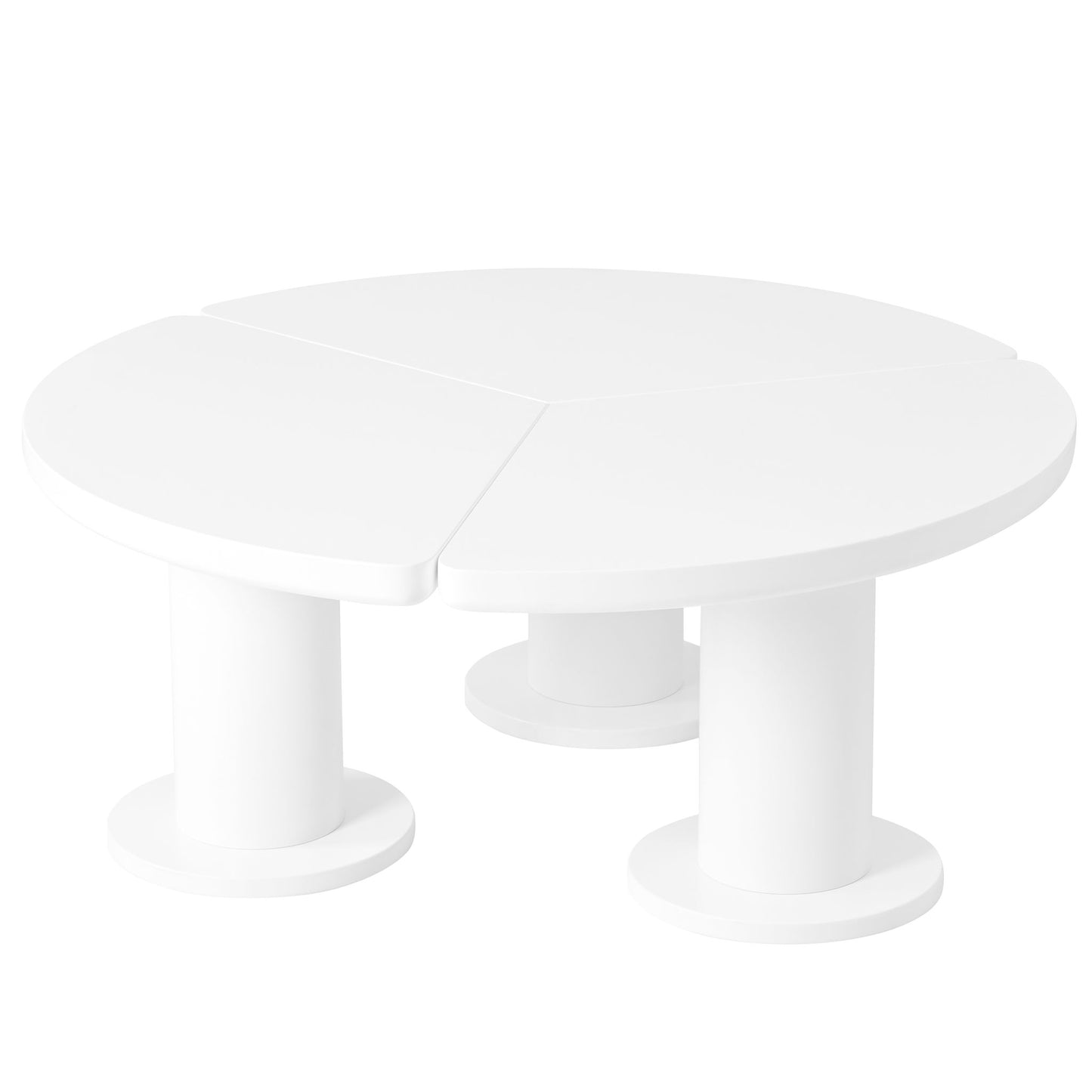 Round Petal Shaped Coffee Table With 3 Thick Legs