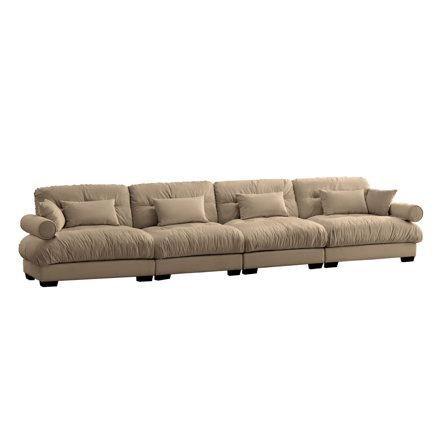 Super Comfort Oversized Modular Velvet Sectional Sofa, Deep Seat Convertible L Shaped Couch