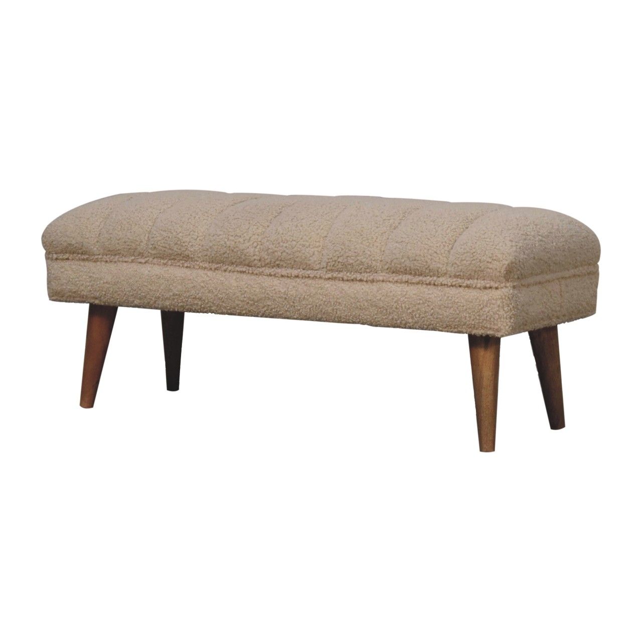 Boucle Puffer Bench - Beige