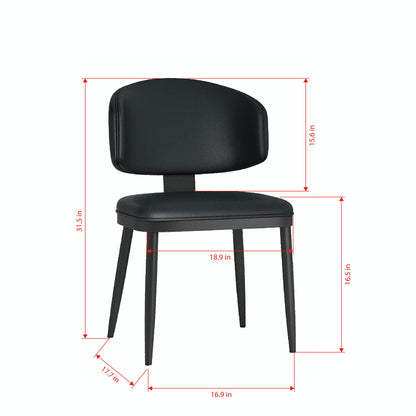 Modern Design Dining Chairs (Set of 2) - Black