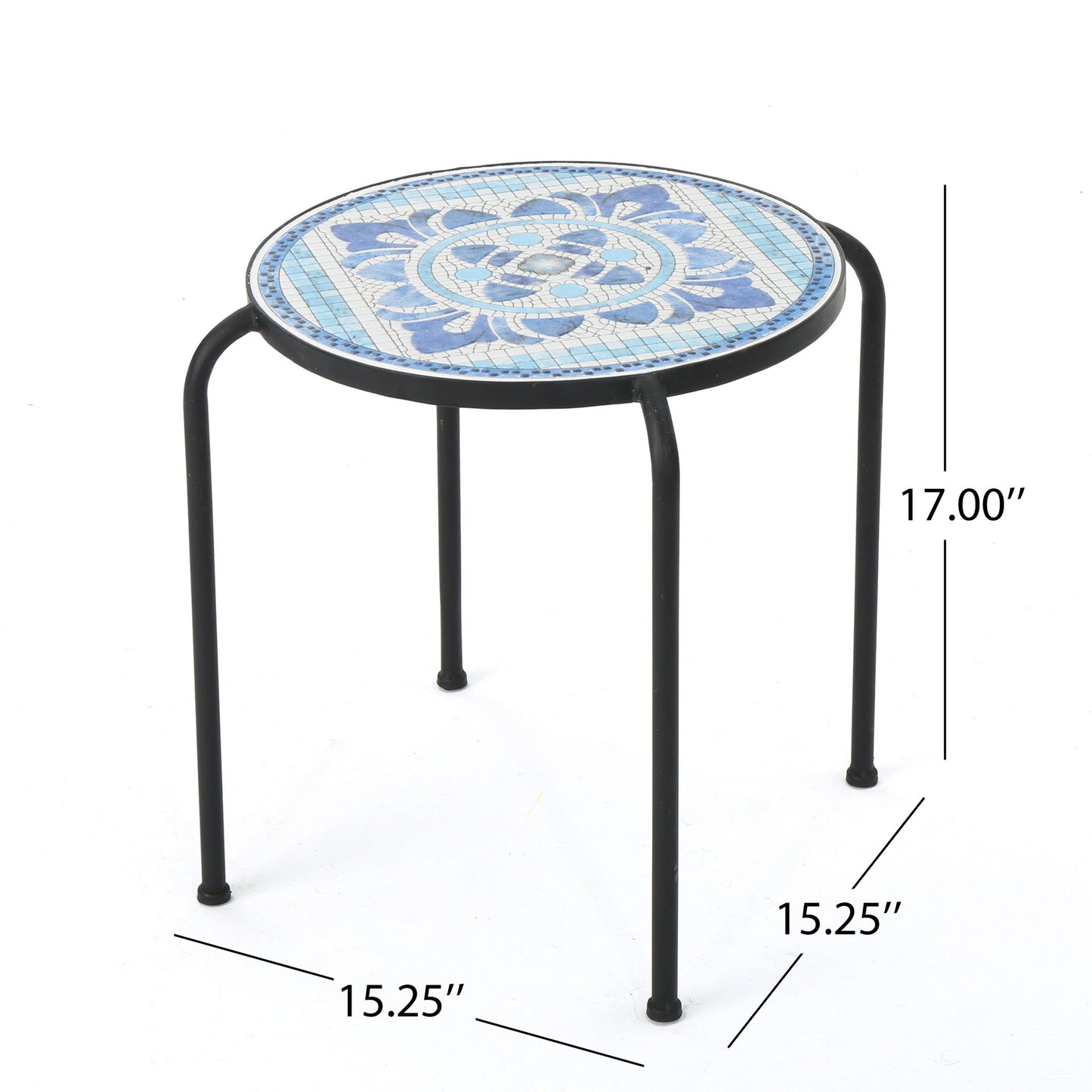 Skye - End Table - White / Blue