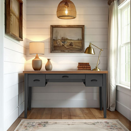 Essex - Writing Desk - Black, Whiskey